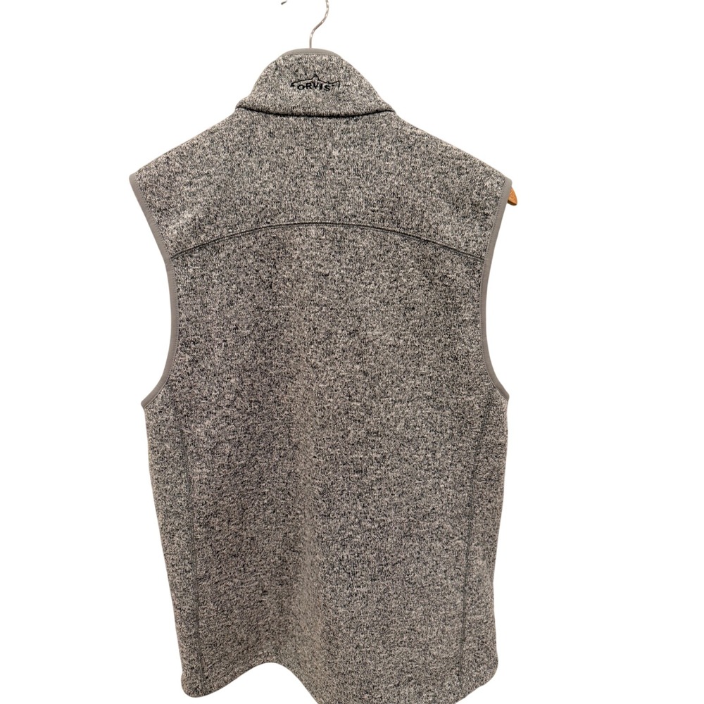 ORVIS Men's Gray Fleece Vest Full Zip Pockets Outdoor Size M - Picture 2 of 7
